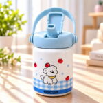HSCUP 260ml Kids Stainless Steel Insulated Straw Cup with Handle - Image 2