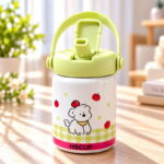 HSCUP 260ml Kids Stainless Steel Insulated Straw Cup with Handle - Image 4
