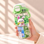 600ml Kids Cute Cartoon Water Bottle with Carry Strap - Image 5
