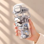 600ml Kids Cute Cartoon Water Bottle with Carry Strap - Image 2